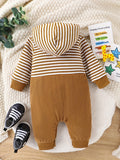 Body con capucha y estampado de dibujos animados de manga larga para bebés de 0 a 18 meses para invierno/otoño