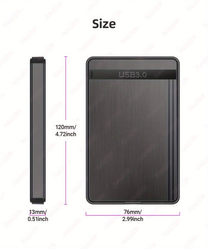 Carcasa Rageer USB 3.0 SATA para disco duro de 2,5": transferencia de datos de alta velocidad, fácil instalación, compatible con unidades de 7 mm/9,5 mm, compatible con portátiles y PC.