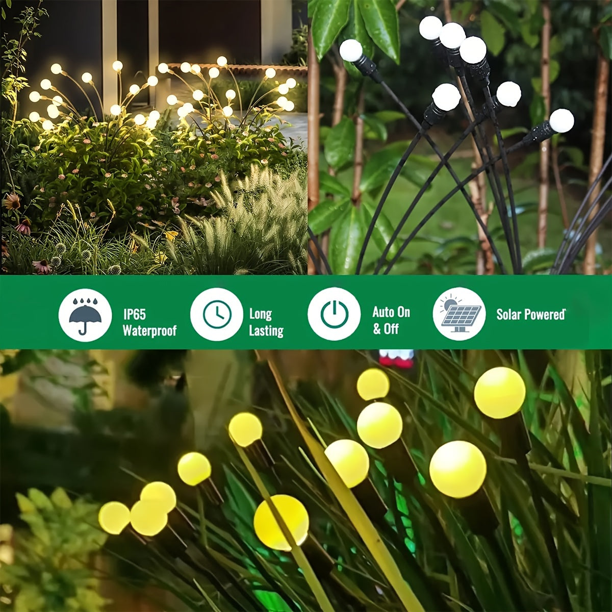 12LED Solar Firefly Light Outdoor Solar Lighting LED Waterproof for Garden Decoration Landscape Lawn Lamp Decorative 4/8Led