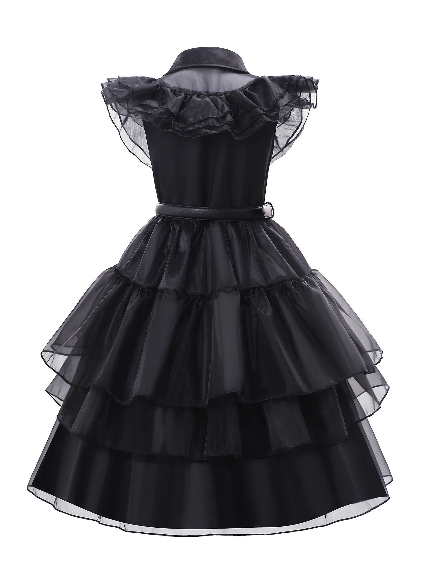 5pcs Girls' Princess Costume, V-neck Flying Sleeve Belted Elegant Long Dress Cosplay Birthday Party Halloween Prom Party Dress 2-12T With Wig Socks Necklace And Gloves Set mardi gras