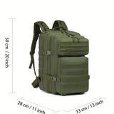 45L Tactical Backpack - Water-Resistant Oxford Fabric, Zip Closure, Ideal For Hiking, Trekking & Fishing