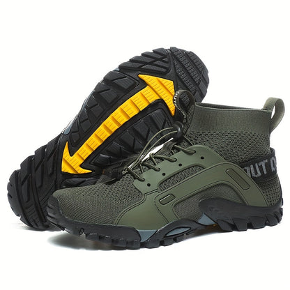 Men's Trendy Breathable Sneakers, Wear-resistant Non-Slip Outdoor Shoes For Hiking Fishing