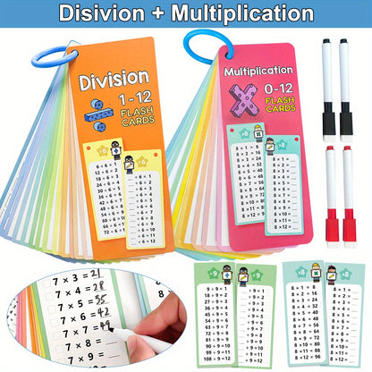 1Set (14Pcs) Math Cards, Math Multiplication Training Cards, Multiplication Flashcards, Learning Cards, Math Practice Calligraphy, Early Education Materials