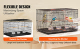 SucceBuy 30In Flight Bird Cage Stackable Divided Small Animal Cage for Kinds of Birds Pet Travel Birdcage with Handle and Perch