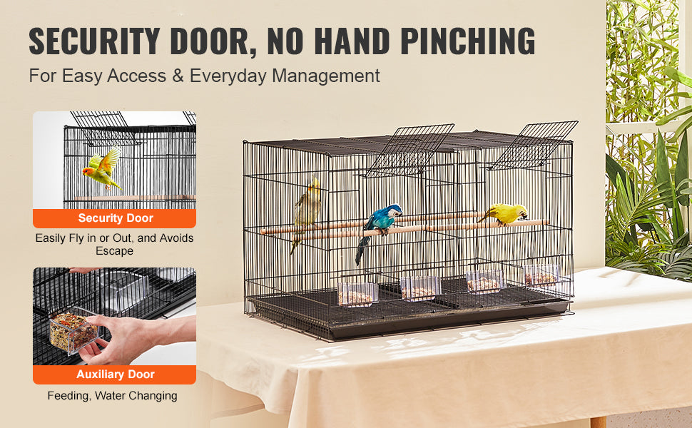 SucceBuy 30In Flight Bird Cage Stackable Divided Small Animal Cage for Kinds of Birds Pet Travel Birdcage with Handle and Perch