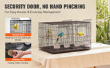 SucceBuy 30In Flight Bird Cage Stackable Divided Small Animal Cage for Kinds of Birds Pet Travel Birdcage with Handle and Perch