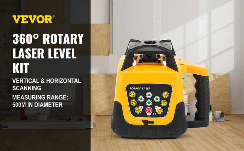 VEVOR 360 Rotary Laser Level Self-Leveling 500m Vertical Horizontal Scanning Professional Powerful Measurement Construction Tool