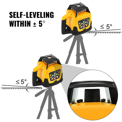 VEVOR 360 Rotary Laser Level Self-Leveling 500m Vertical Horizontal Scanning Professional Powerful Measurement Construction Tool