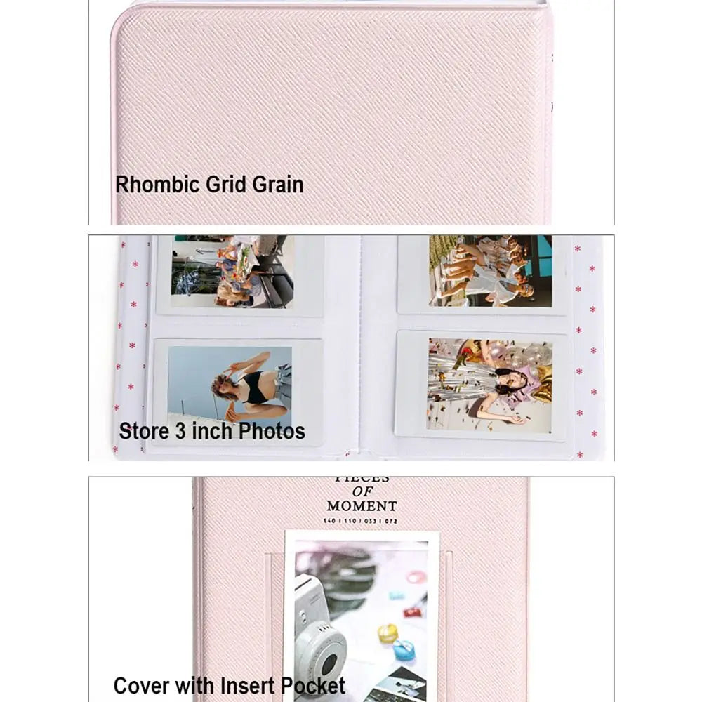 Álbum de fotos para cámara instantánea Fujifilm Instax Mini 12 Estuche de almacenamiento de 3 pulgadas Fotos Sellos Tickets Tarjetas 64 bolsillos 12 11 9 