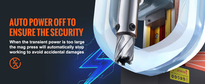 VEVOR Magnetic Drill,1300W 1.57" Boring Diameter,13000N Portable Electric Mag Drill Press w/Variable Speed, Drilling Machine