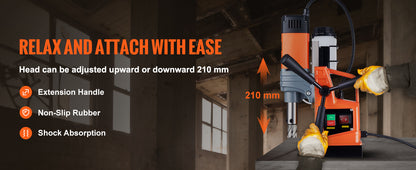 VEVOR Magnetic Drill,1300W 1.57" Boring Diameter,13000N Portable Electric Mag Drill Press w/Variable Speed, Drilling Machine