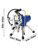 VEVOR Airless Spraying Machine Professional Ultra Silent Wall Paint Spray Gun 3000PSI-Pressure 2.5L/Minute-NoLoad Displacement