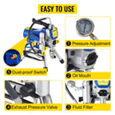 VEVOR Airless Spraying Machine Professional Ultra Silent Wall Paint Spray Gun 3000PSI-Pressure 2.5L/Minute-NoLoad Displacement