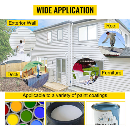 VEVOR Airless Spraying Machine Professional Ultra Silent Wall Paint Spray Gun 3000PSI-Pressure 2.5L/Minute-NoLoad Displacement