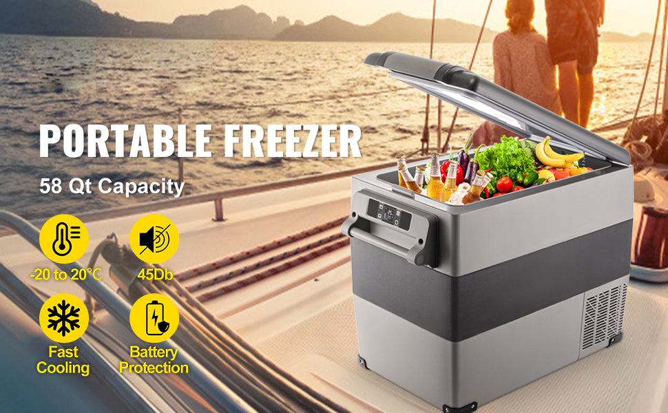 SucceBuy 20L 22L 35L 45L 55L Car Refrigerator Mini Fridge Freezer Portable Compressor Cooler 12/24V DC 110-240V Ice Box