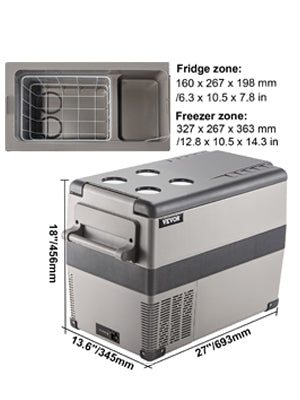 SucceBuy 20L 22L 35L 45L 55L Car Refrigerator Mini Fridge Freezer Portable Compressor Cooler 12/24V DC 110-240V Ice Box