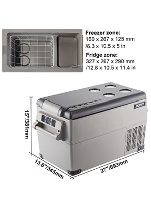 SucceBuy 20L 22L 35L 45L 55L Car Refrigerator Mini Fridge Freezer Portable Compressor Cooler 12/24V DC 110-240V Ice Box