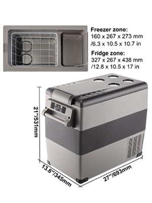 SucceBuy 20L 22L 35L 45L 55L Car Refrigerator Mini Fridge Freezer Portable Compressor Cooler 12/24V DC 110-240V Ice Box