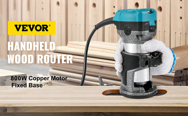 VEVOR Wood Router Machine Electric Trimmer 710W 33000RPM Power Carpentry Tool for Woodworking Trimming Grooving Carving Milling