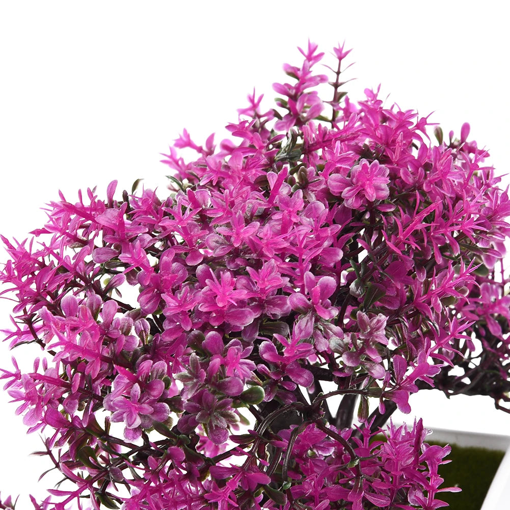Bonsái artificial pequeño para decoración del hogar, planta falsa, flores, adornos en macetas, festivales, accesorios de boda. 