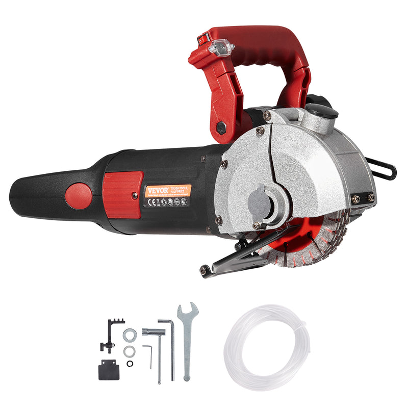 VEVOR Max 4800W Wall Chaser Concrete Cutter Electric Laser Aiming Groove Slotting Machine 125mm Circular Saw Cutting Power Tool