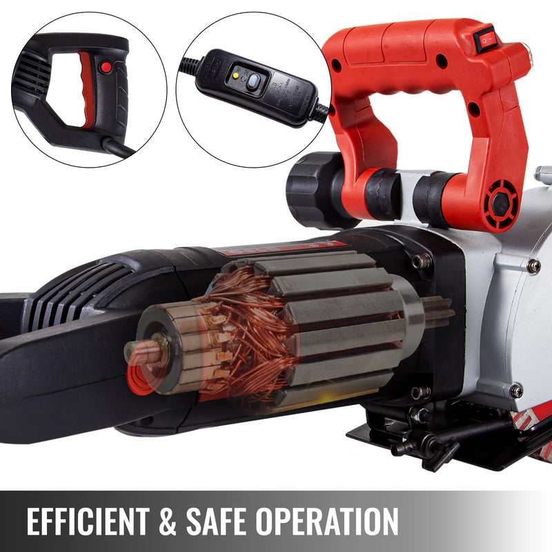 VEVOR Max 4800W Wall Chaser Concrete Cutter Electric Laser Aiming Groove Slotting Machine 125mm Circular Saw Cutting Power Tool